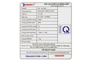 Máy lọc nước RO nóng nguội lạnh Sanaky 10 lõi VH-3210VD