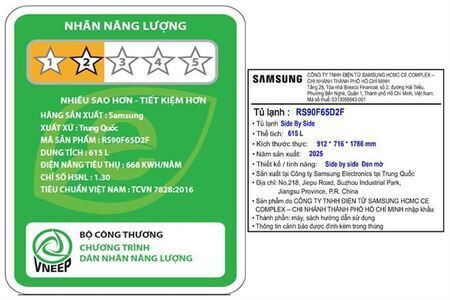 Tủ lạnh Samsung Inverter 615 lít Side By Side AI Home RS90F65D2FSV