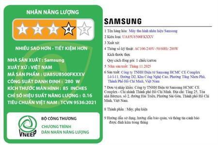 Smart Tivi Crystal UHD Samsung 4K 85 inch UA85U8500F