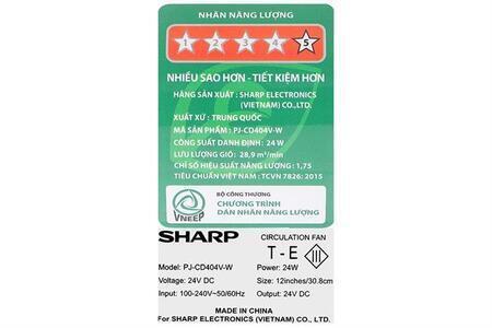 Quạt tuần hoàn Sharp 9 cánh PJ-CD404V-W 24W
