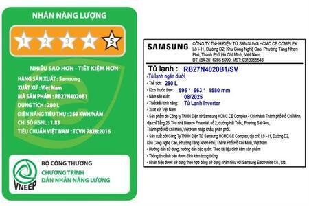 Tủ lạnh Samsung Inverter 280 lít RB27N4020B1/SV