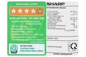 Tủ lạnh Sharp 352 lít Inverter SJ-XP352AE-SL