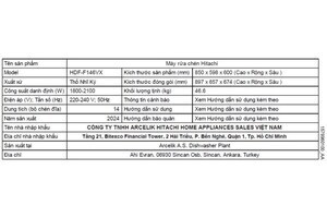 Máy rửa chén độc lập Hitachi HDF-F146VX