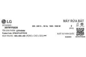 Máy rửa chén độc lập LG LDT14SVA4