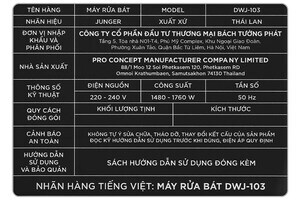 Máy rửa chén độc lập Junger Leopard DWJ-103