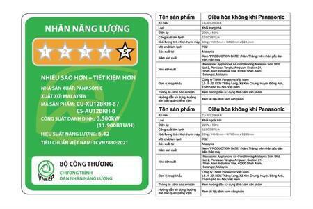 Máy lạnh Panasonic Inverter 1.5 HP CU/CS-AU12BKH-8