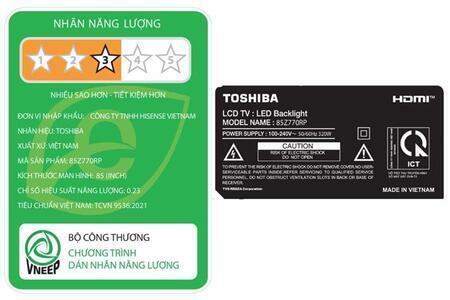 Smart Tivi Mini LED Toshiba AI 4K 85 inch 85Z770RP