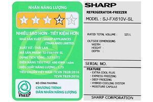 Tủ lạnh Sharp Inverter 525 lít Multi Door SJ-FX610V-SL