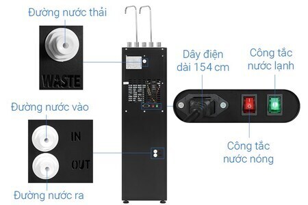Máy lọc nước RO nóng nguội lạnh Hydrogen Kangaroo Sumire KG12A6 12 lõi