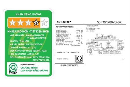 Tủ lạnh Sharp Inverter 611 lít Multi Door SJ-FXPI700VG-BK