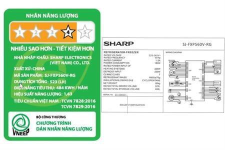 Tủ lạnh Sharp Inverter 466 lít Multi Door SJ-FXP560VG-BK