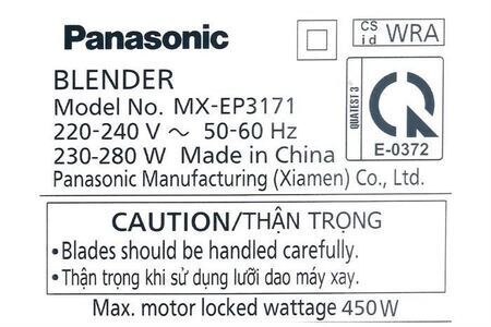 Máy xay sinh tố đa năng Panasonic MX-EP3171WRA