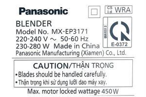 Máy xay sinh tố đa năng Panasonic MX-EP3171WRA