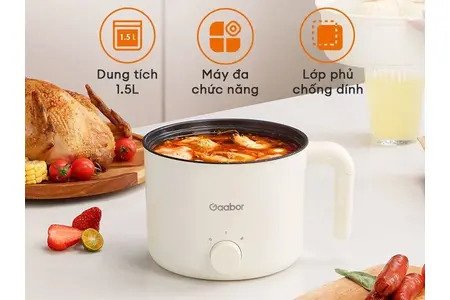 Nồi lẩu điện mini GAABOR GR-N15A đa năng 1,5L 600W