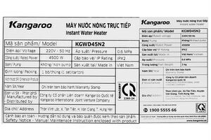 Máy nước nóng trực tiếp Kangaroo 4500W KGWD45N2