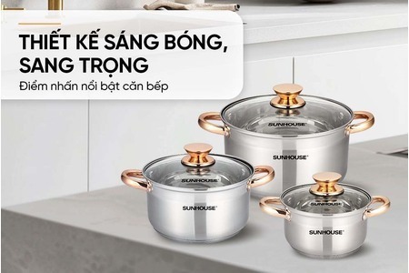 Bộ nồi inox 5 đáy SUNHOUSE SH781