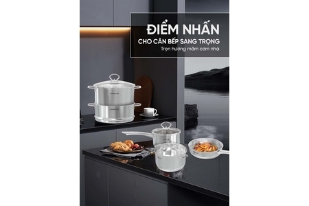 Bộ nồi chảo inox Impact Plus Healthy SUNHOUSE SHG991
