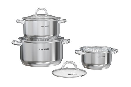 Bộ nồi inox 3 đáy Sunhouse SHG361