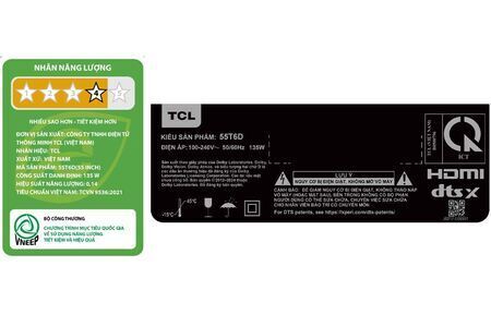 Google Tivi QLED TCL 4K 55 inch 55T6D