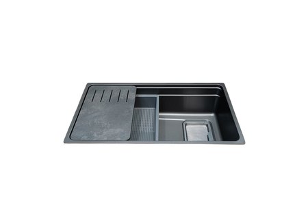 Chậu rửa chén Malloca MS7743GR Inox 304 Volcanic xám