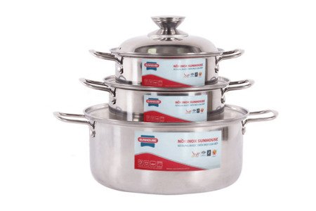 Bộ nồi inox 1 đáy SUNHOUSE SH224