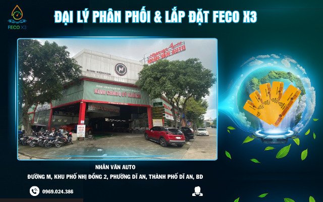 ĐẠI LÝ PHÂN PHỐI & LẮP ĐẶT FECO X3 – NHÂN VĂN AUTO, THÀNH PHỐ DĨ AN, BÌNH DƯƠNG