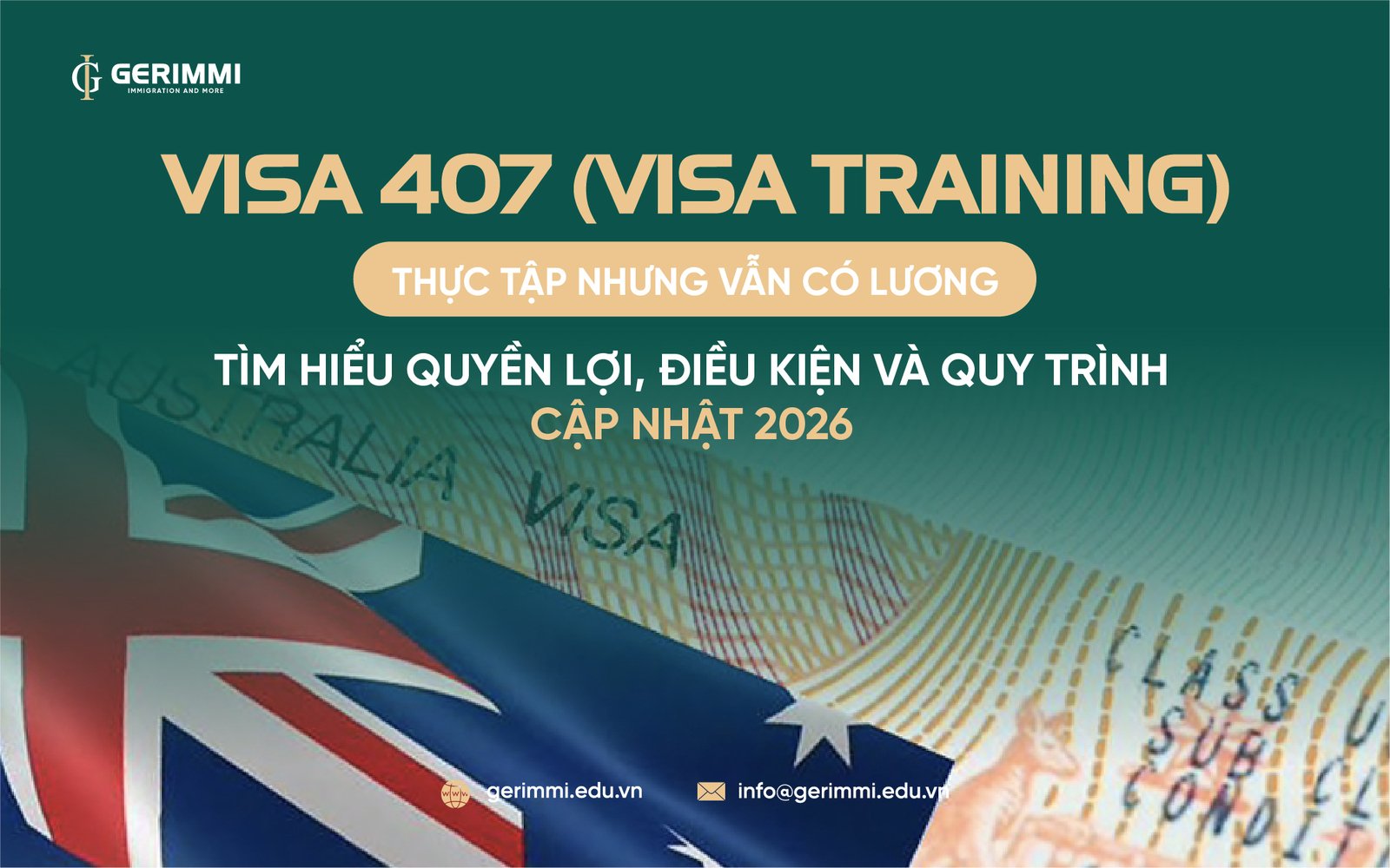 Visa 407 Úc Là Gì? Cẩm Nang Visa Thực Tập Hưởng Lương (Cập Nhật 2026)
