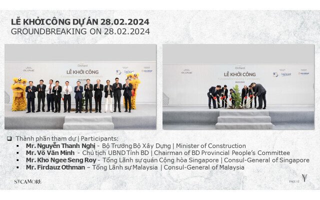 Bộ trưởng Bộ xây dựng tham dự lễ khởi công phân khu The Orchard - Dự án Sycamore