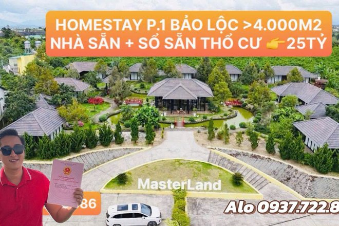 HOMESTAY BẢO LỘC 4.000M2 SIÊU ĐẸP SỔ SẴN THỔ CƯ CHỈ 25TỶ!