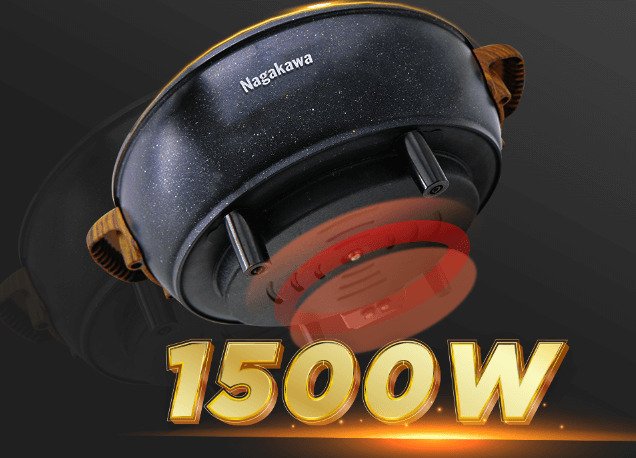 lẩu điện 2 ngăn đa năng nagakawa nag1906 (6 lít)