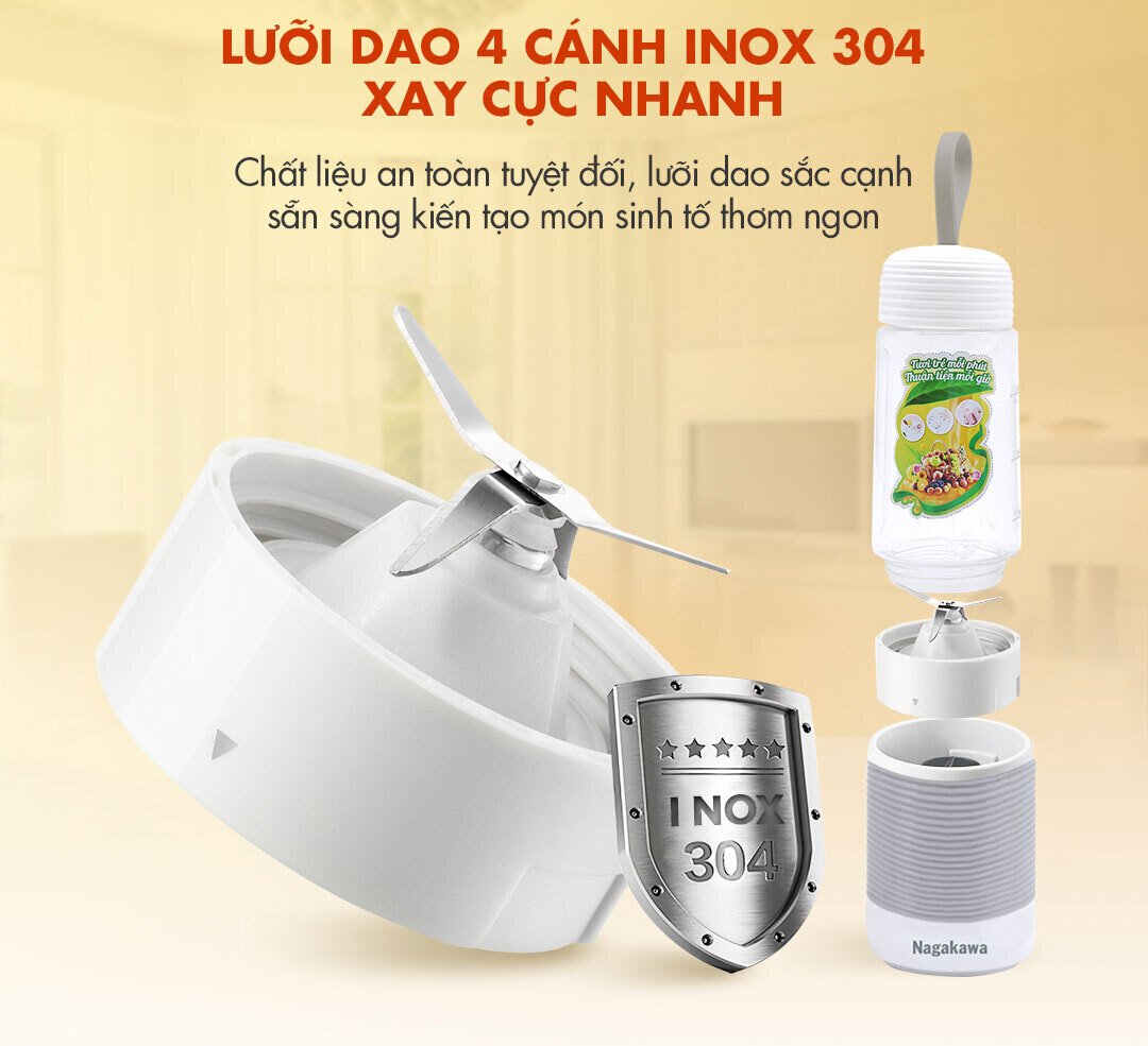 máy xay sinh tố cầm tay nagakawa nag0826 (300ml - 35w) - màu sắc: hồng