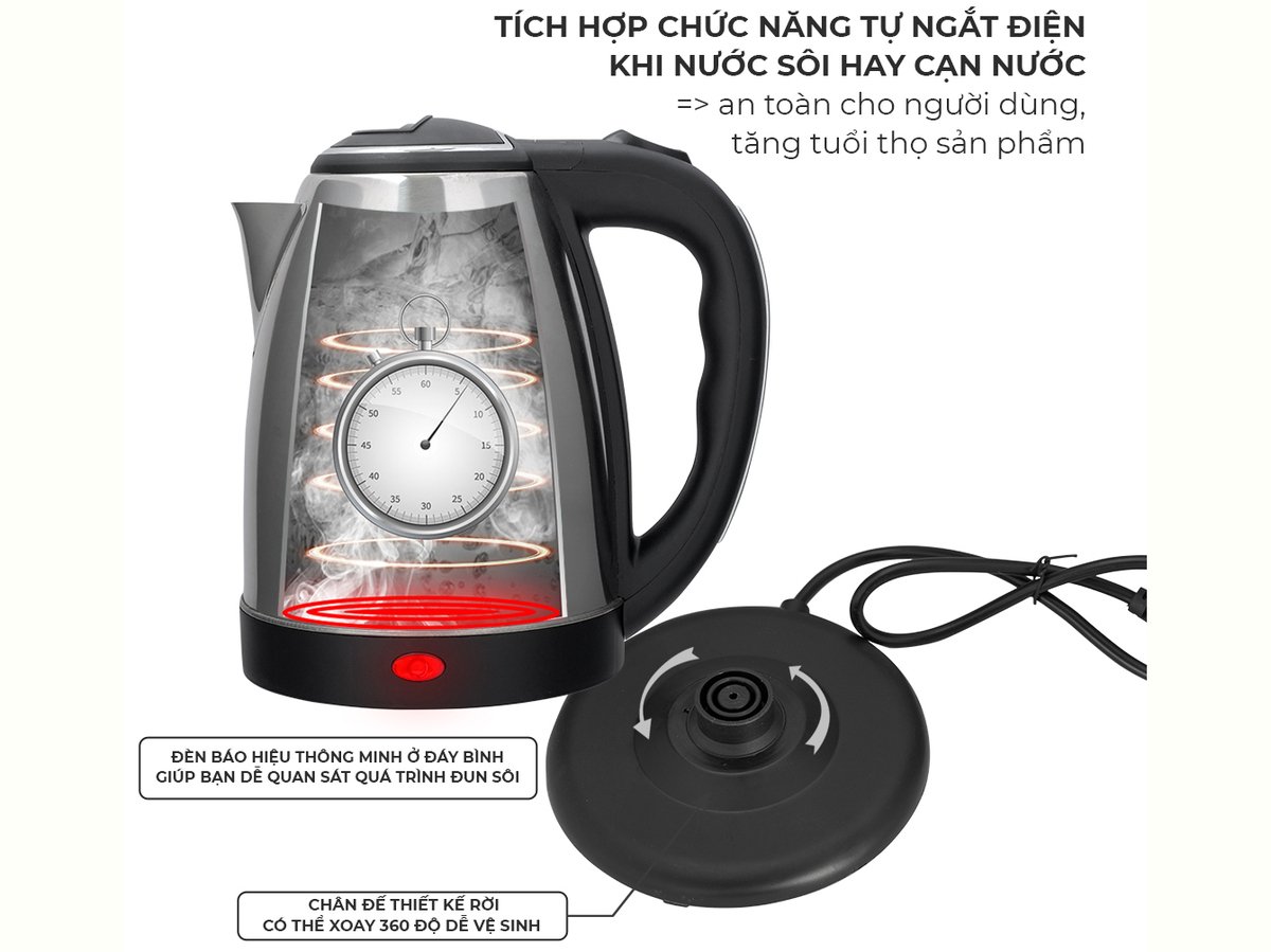 ấm siêu tốc nagakawa nag0308 - 1.8 lít