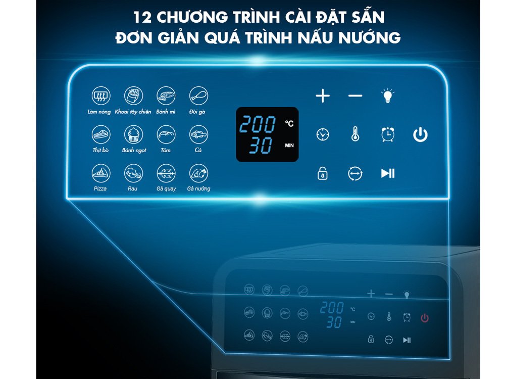 nồi chiên không dầu nagakawa nag3307 (12 lít)