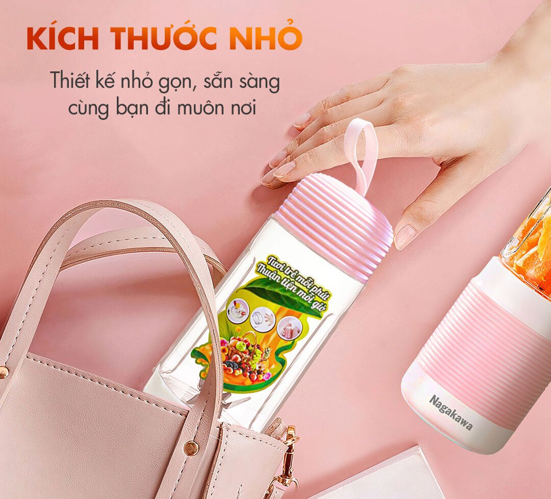máy xay sinh tố cầm tay nagakawa nag0826 (300ml - 35w) - màu sắc: hồng