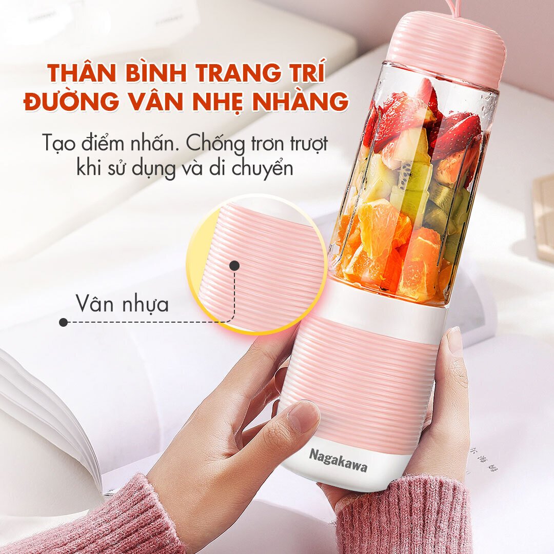 máy xay sinh tố cầm tay nagakawa nag0826 (300ml - 35w) - màu sắc: hồng
