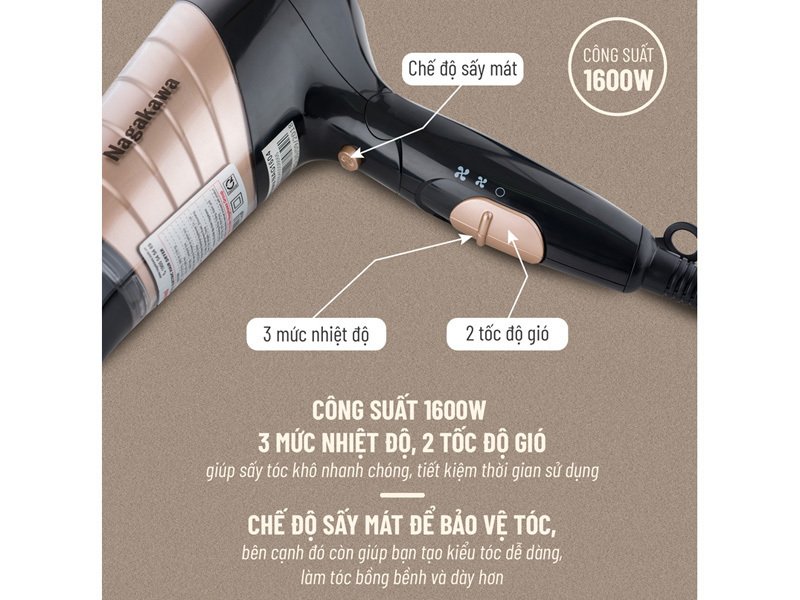máy sấy tóc nagakawa nag1604 (1600w)