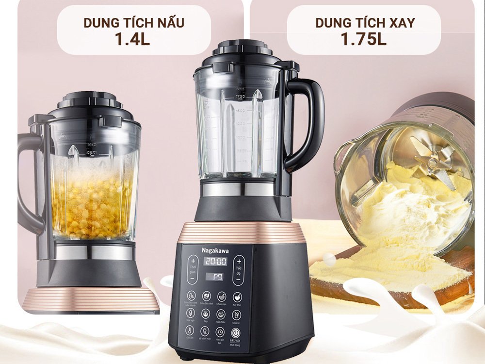 máy làm sữa hạt đa năng nagakawa nag0815 (1,75l) – công suất 1000w