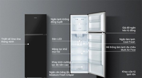 tủ lạnh hisense inverter 204 lít ht27wb