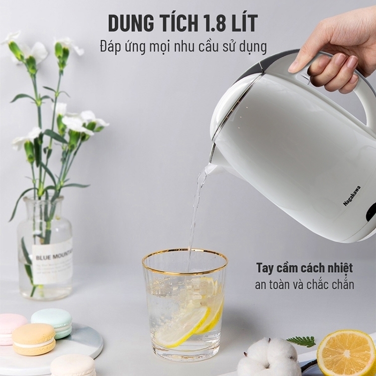 ấm siêu tốc 2 lớp 1,8 lít nagakawa nag0314