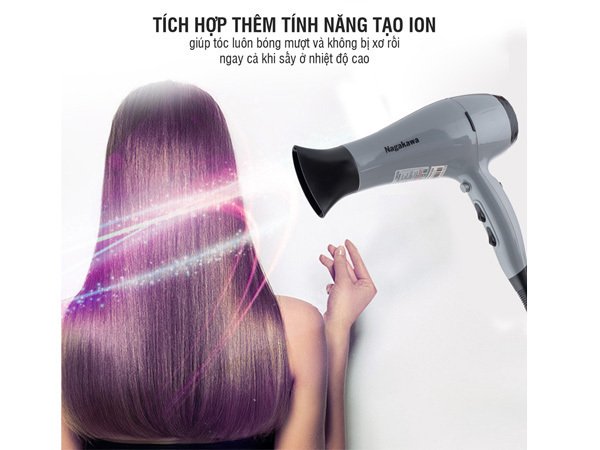 máy sấy tóc tạo ion âm nagakawa nag1606 (2000w) - màu sắc: đen