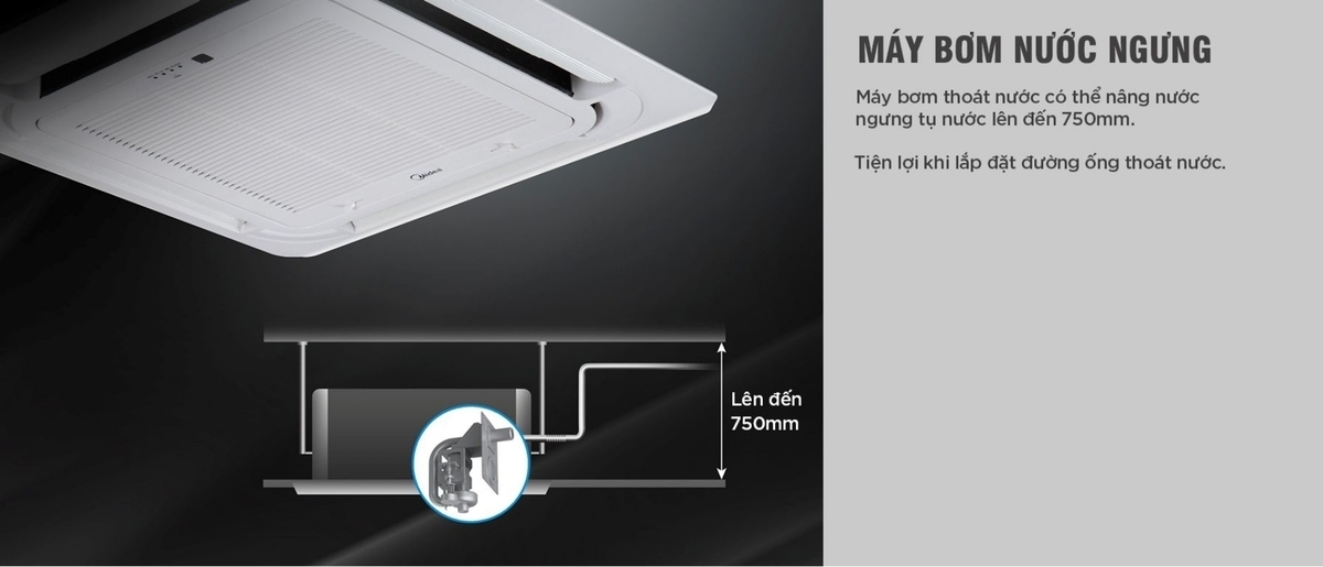 máy lạnh âm trần midea mcd-36crn8 (4.0hp) - 3 pha