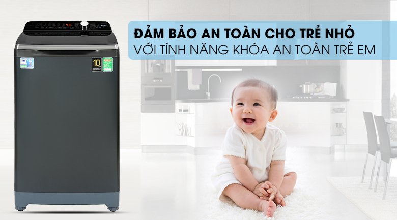 máy giặt aqua inverter 10.5 kg aqw-dr105ft bk