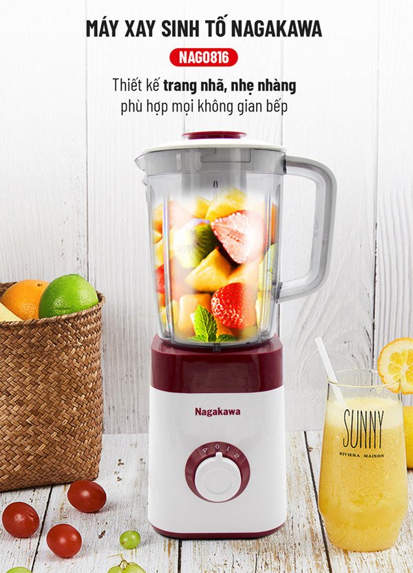 máy xay sinh tố 3 cối nagakawa nag0816 (450w)
