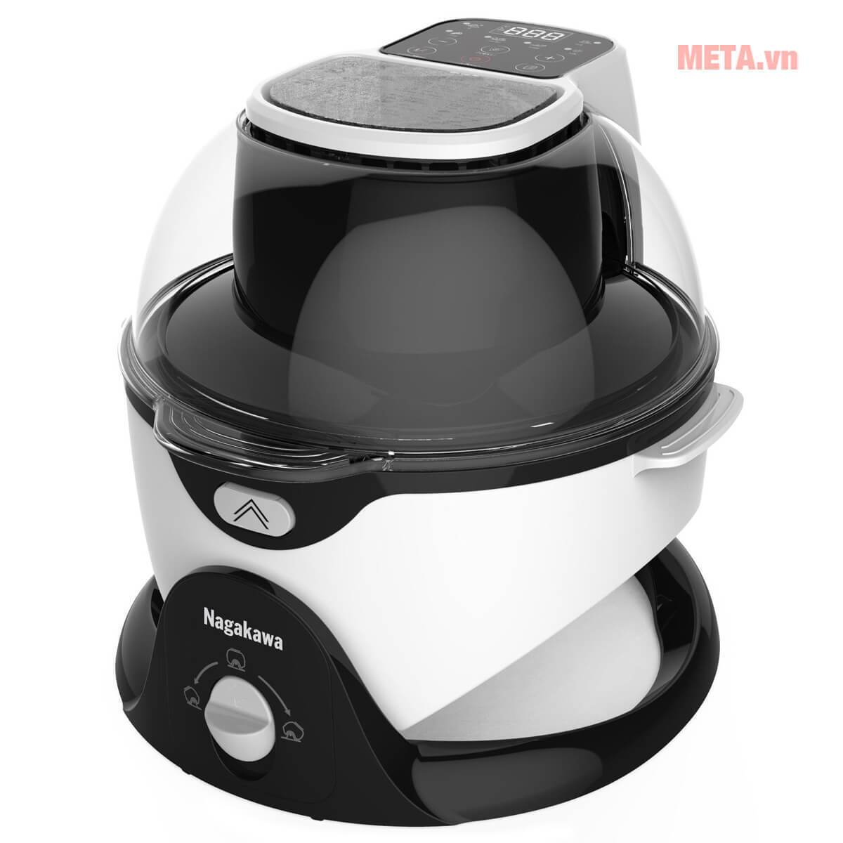 nồi chiên không dầu 6 lít xoay 360 độ nagakawa nag3301
