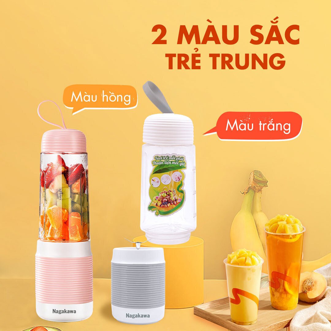 máy xay sinh tố cầm tay nagakawa nag0826 (300ml - 35w) - màu sắc: hồng