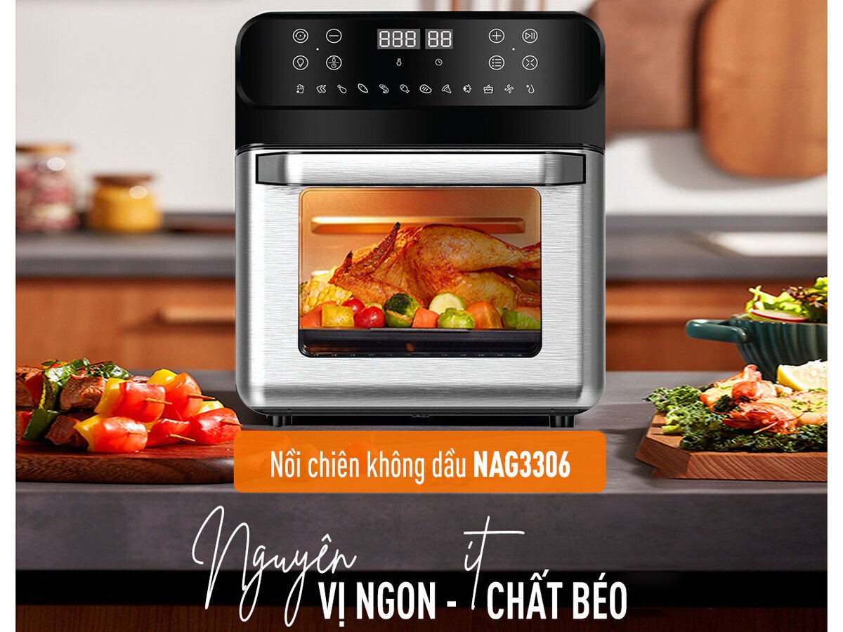 nồi chiên không dầu nagakawa nag3306 (12 lít)