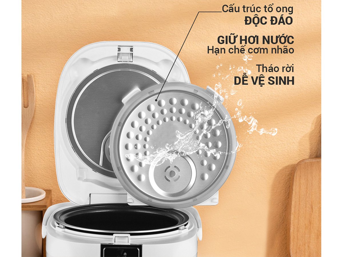 nồi cơm điện cao tần nagakawa nag0139 (1.2l, 12 chế độ nấu, giảm tinh bột)