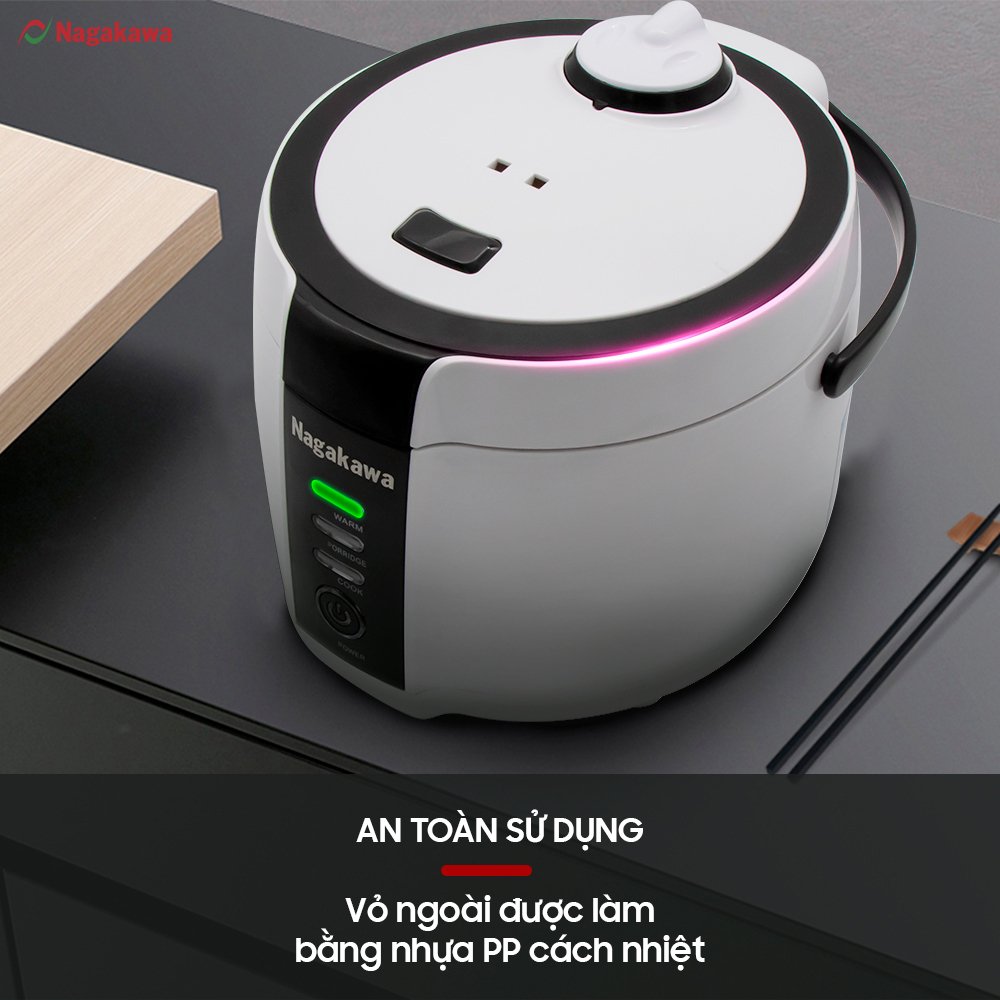 nồi cơm điện đa năng nagakawa nag0131 (1,2 lít)