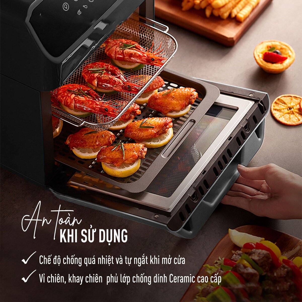 nồi chiên không dầu nagakawa nag3306 (12 lít)