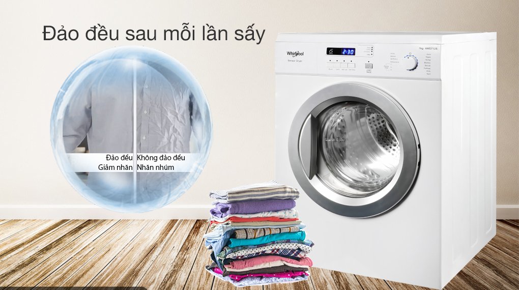 máy sấy thông hơi whirlpool 7 kg awd712s2